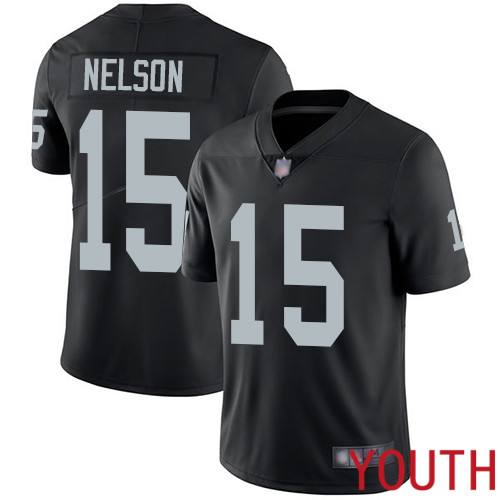 Oakland Raiders Limited Black Youth J  J  Nelson Home Jersey NFL Football #15 Vapor Untouchable Jersey->youth nfl jersey->Youth Jersey